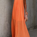Nolah v-neck pleated halterneck maxi dress