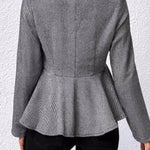 Lapel Jacquard Ruffle Slim Double-breasted Blazer