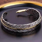 Vintage Western Feather Cuff Bracelet