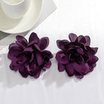 Solid Color Three-Dimensional Flower Drop Earrings