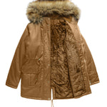 Faux Fur Hood Parka Jacket