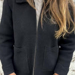 Solid Color Lapel Zipper Pocket Casual Jacket
