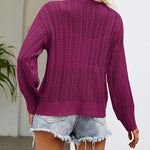 Rib Knit Button Front Cardigan with Pockets