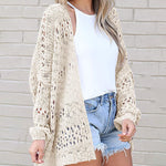 Long Sleeve Cutout Knit Cardigan