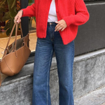 Solid Color Cardigan Long Sleeve Knitted Sweater Jacket