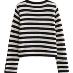 Fashion Casual Slim Fit Striped Cardigan Cropped Top