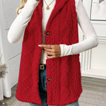 Rhea ��� Hooded Knit Button Vest