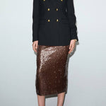 Sequin midi skirt