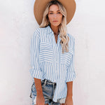 Nadorine Long Sleeve Shirts V Neck Printed Pocket Shirt for Women Casual Business Work Office 2026 | Under $40