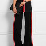 High Waisted Loose Contrast Color Printed Pants Trousers
