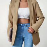 Nadorine Casual Blazers Open Front Long Sleeve Work Office Blazer Jacket