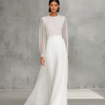 Women's Elegant White Chiffon Long-sleeved Maxi Dress