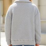 Long Sleeve Cardigan Zippered Plush Patchwork Women's Jacket