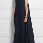 Loose Simple Solid Color Sleeveless V-Back Maxi Dress