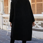 Faux Fur Plush Coat Lapel Collar Open Front Teddy Coat