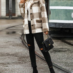 Lapel Long Sleeve Mid-length Plaid Single-breasted Double-sided Velvet Casual Jacket