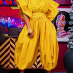 Flying Sleeves Loose Pleated Solid Color Split-Joint Round-Neck Blouses&Shirts Tops