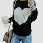Love Heart Shirt Plus Size Pullover Sweater