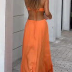 Sexy Halter Neck Backless Sleeveless Maxi Dress