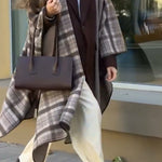 Retro Plaid Two-sided Wrap Coat