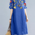 Printed Short Sleeve Casual Loose Fit Mini Dress
