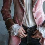 Vintage Eco-friendly Velvet Leopard Collar Jacket