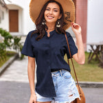 Short Sleeve Blouses Lightweight Loose Top - Nadorine (Us Only)