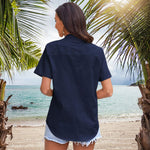 Short Sleeve Blouses Lightweight Loose Top - Nadorine (Us Only)