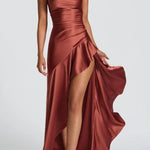 Halter Backless Ruffled Maxi Dress