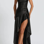Halter Backless Ruffled Maxi Dress