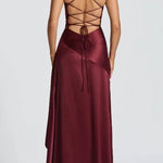 Halter Backless Ruffled Maxi Dress