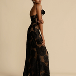 Elise Cromwell | Velvet Rose Maxi Evening Dress For Women