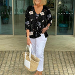 Joanne™ | Printed Button Tunic Top