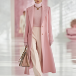 Elegant Classic Lapel Single-breasted Long Tweed Coat