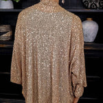Sequined Plus Size Loose Top Color Jacket