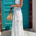 Next Trip Floral Embroidery Crochet Lace Crop Tank Top
