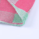 Pink Plaid Colorblock Casual Oversized Jacket