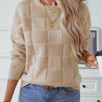 Loose crew neck sweater top