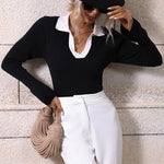 Nadorine Bell Sleeve Lapel Sweater