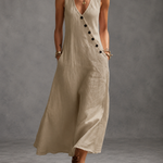 Kathleen - Asymmetric Button Maxi Dress
