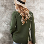Sexy Hollow V Neck Long Sleeve Sweater