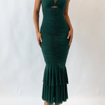 Solid Color High Waist Pleated Mermaid Dress