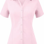 Nadorine Women's Button Down Shirts Short Sleeve Shirts