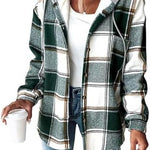 Alyssa | Casual Plaid Hooded Button Jacket