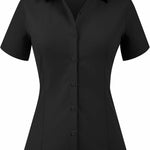 Nadorine Women's Button Down Shirts Short Sleeve Shirts