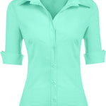Nadorine Blouse Women's Slim Fit Shirt Cotton Shirt Blouse (DE Only)