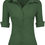 Nadorine Blouse Women's Slim Fit Shirt Cotton Shirt Blouse (DE Only)
