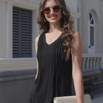 Zeagoo Women's Tank Top Sleeveless Tops V-Neck Blouse (DE Only)