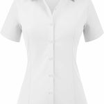 Nadorine Women's Button Down Shirts Short Sleeve Shirts
