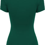 Nadorine Cross-Front V Neck Ruched Short Sleeve Blouses